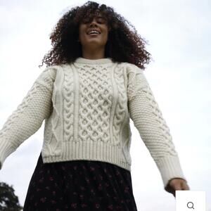 Women's Cream Cable Knit Sweater